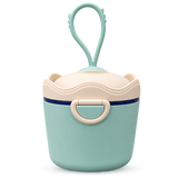 A mint green and cream plastic storage container with a matching handle, shown on a clean white background.