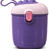 A purple and light pink insulated container with a matching purple lid, carrying loop, and pink flip-top closure, shown on a clean white background.