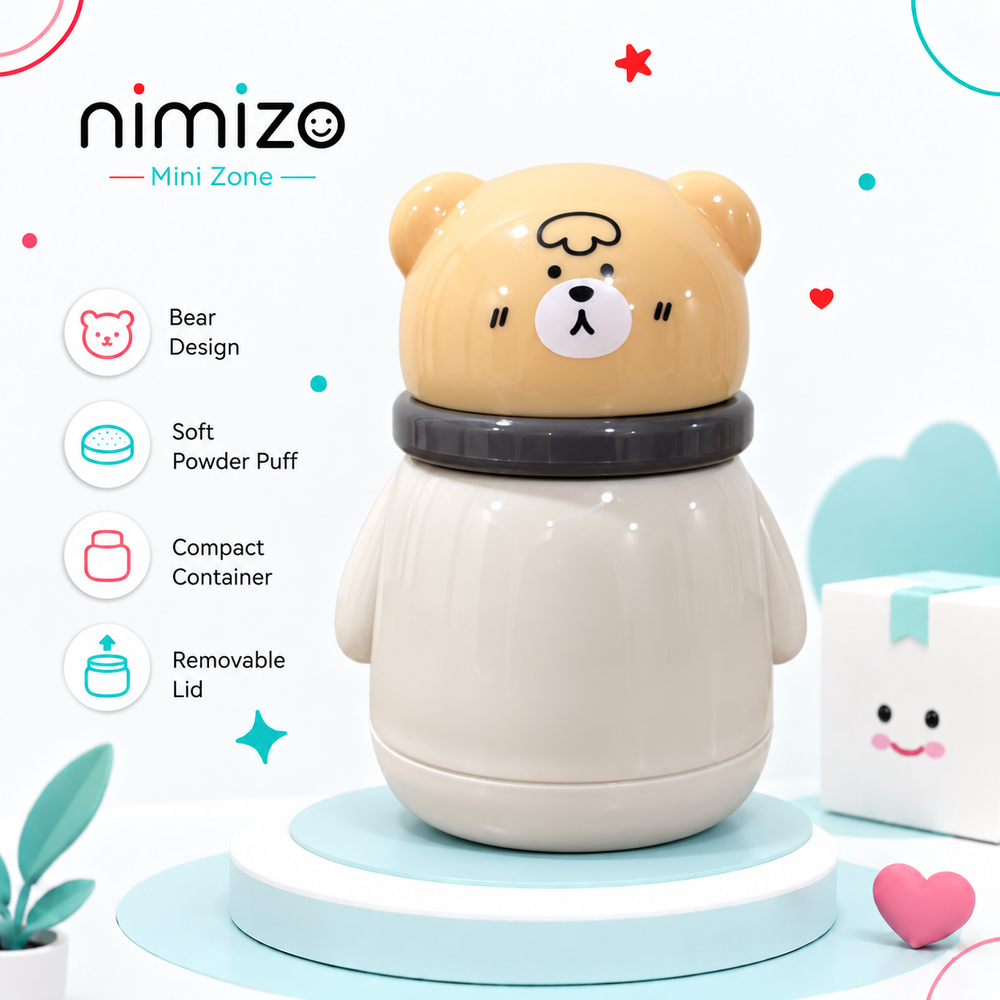 Baby Bear Powder Puff Container
